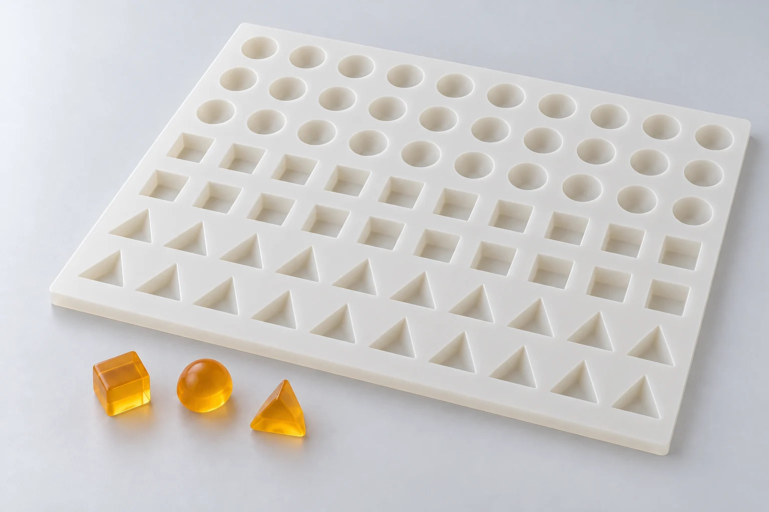 Embossed and Debossed THC MA/ME/RI Symbol, Circle, Square, Triangle mold — illustrative studio visualization