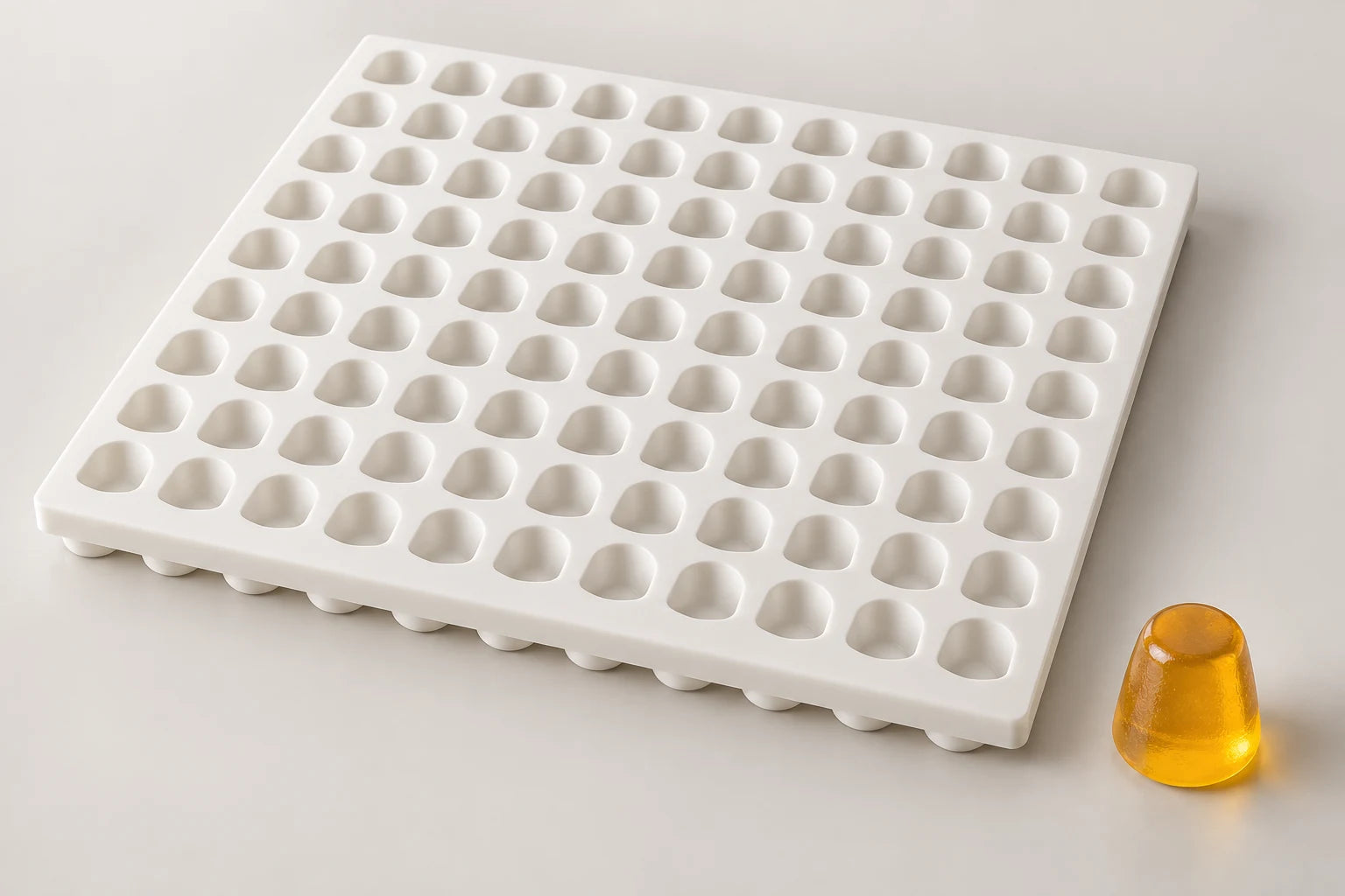 Gumdrop 16 mm silicone gummy mold, studio render from the Evocan drawing