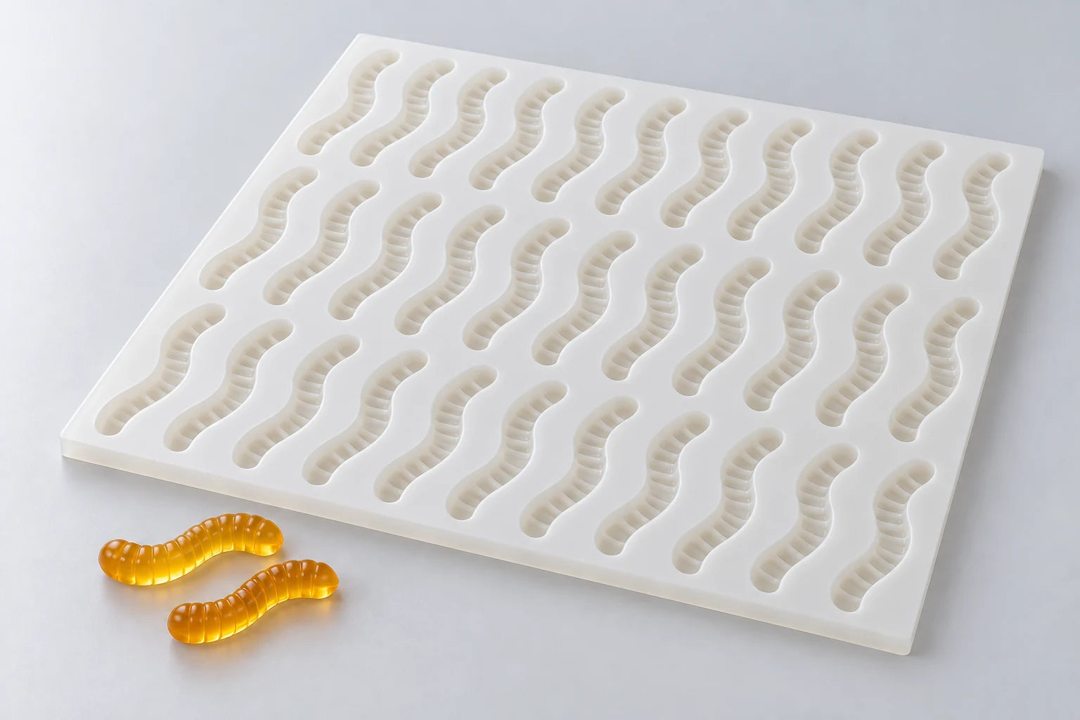 Gummy Worm mold — illustrative studio visualization