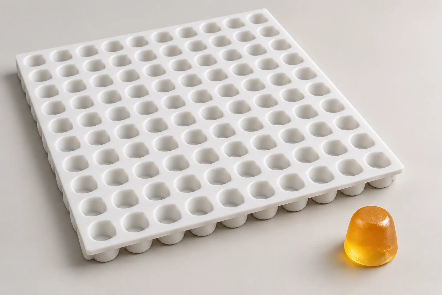Gumdrop 16.5 mm silicone gummy mold, studio render from the Evocan drawing