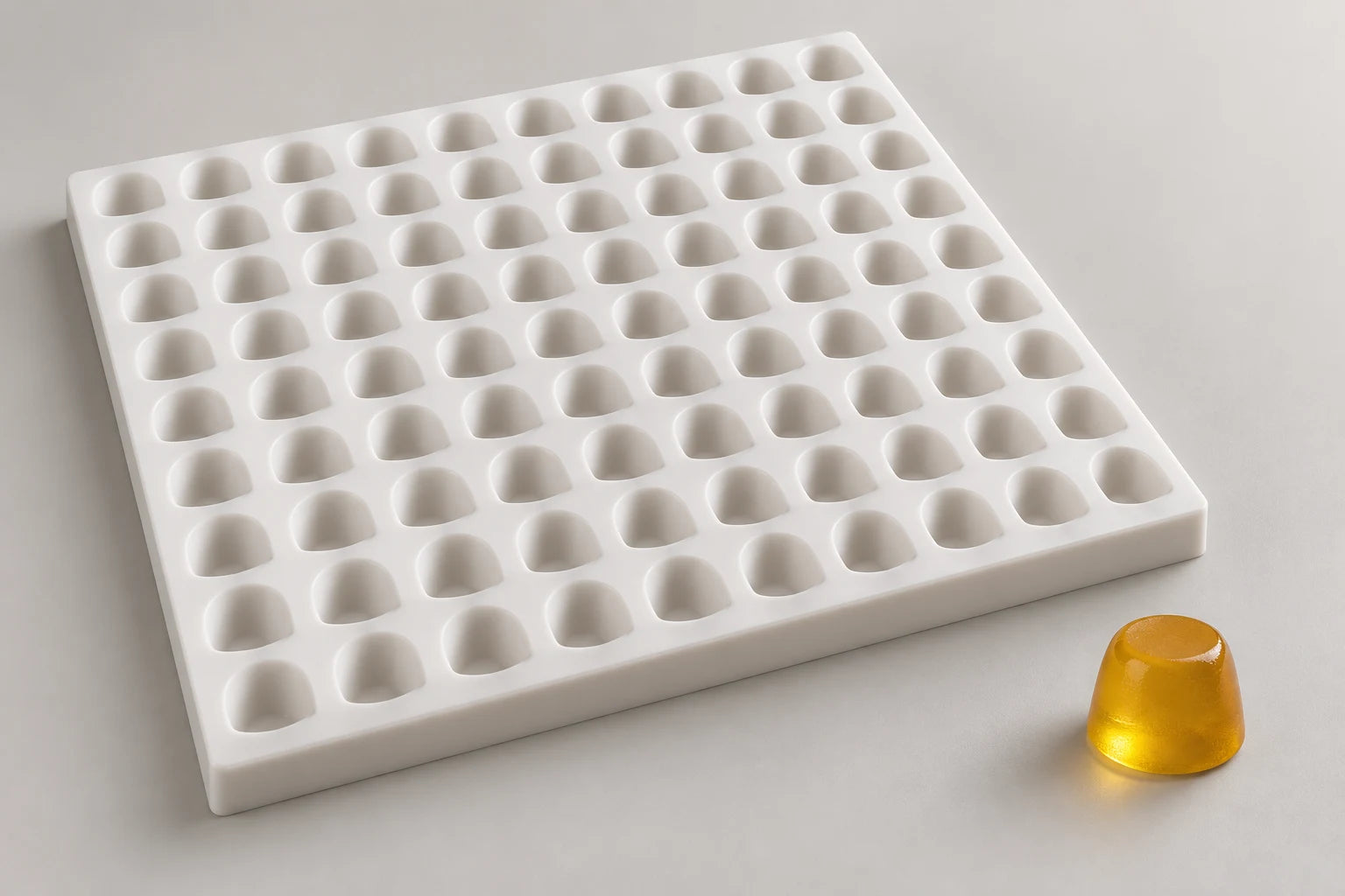 Gumdrop 18.4 mm silicone gummy mold, studio render from the Evocan drawing