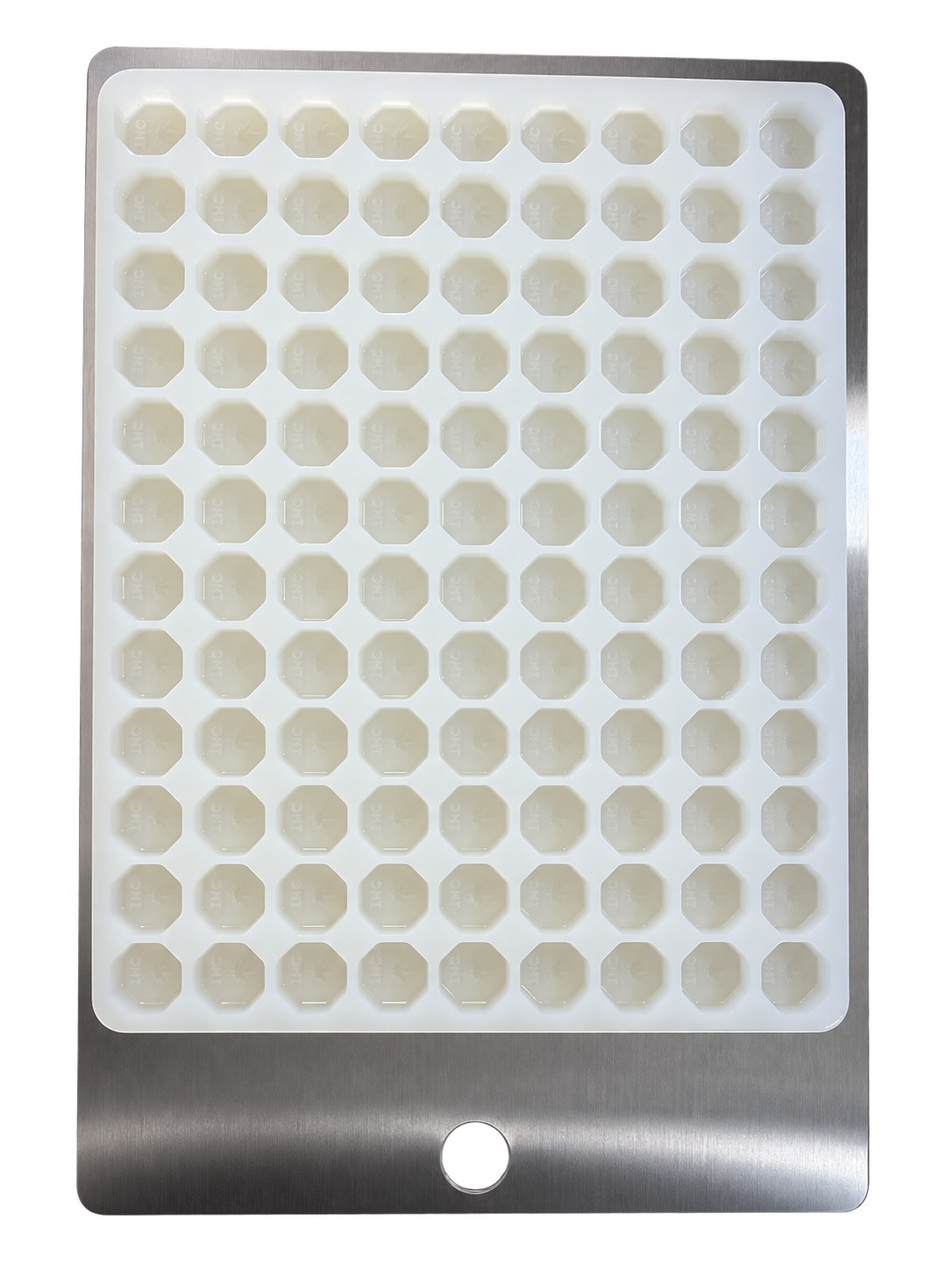 Stainless slip sheet supporting a silicone mold